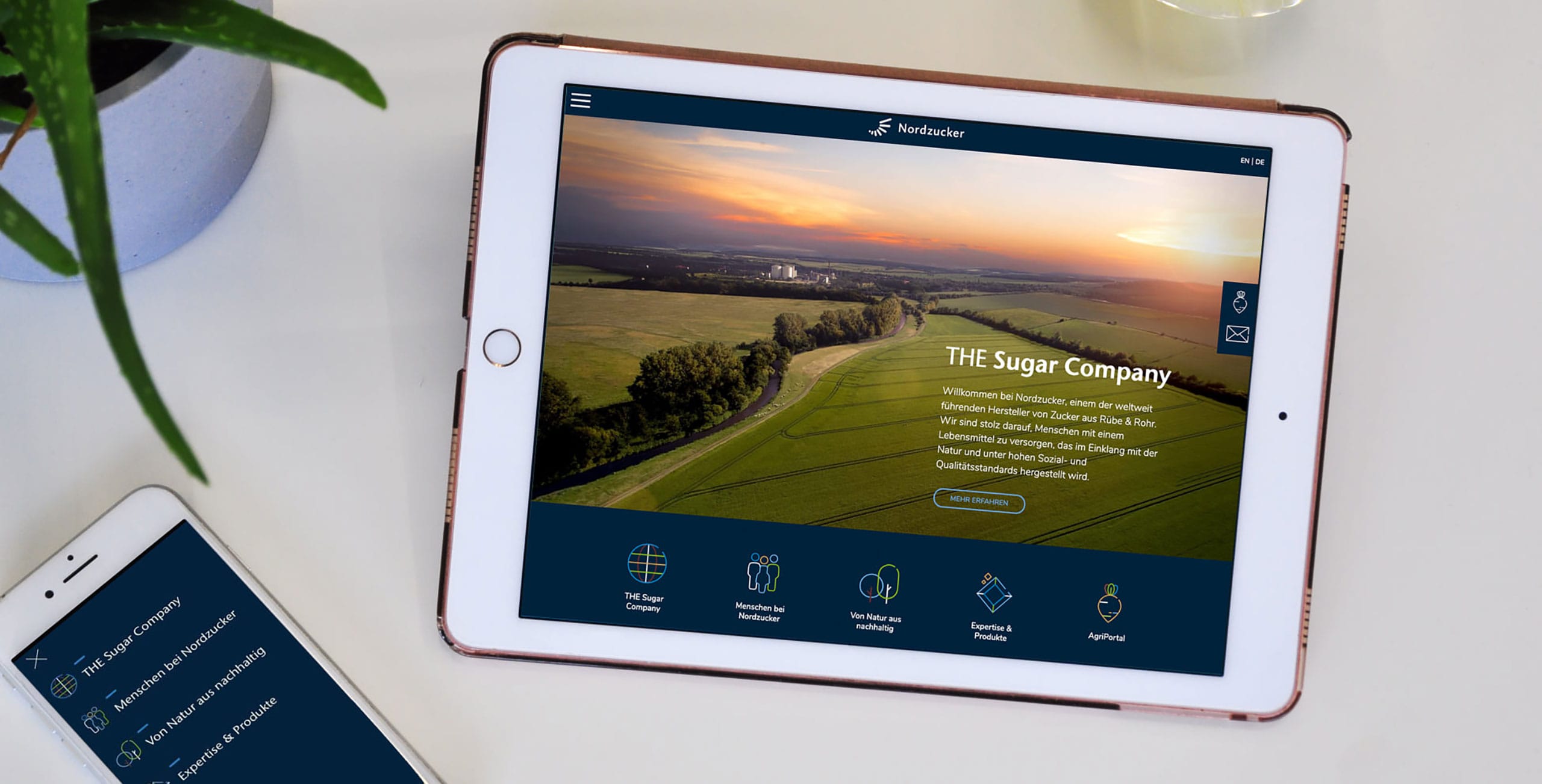 Website Nordzucker AG Big-picture-concept iPad