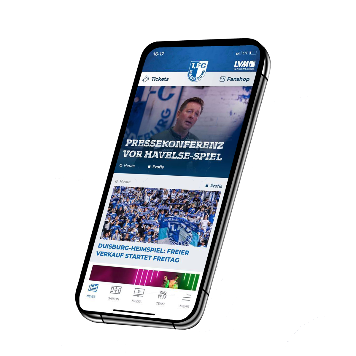 1. FC Magdeburg News auf dem Smartphone