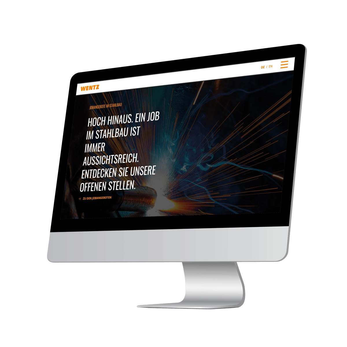 Stahl-Projektbau Wentz Webseite auf Desktop